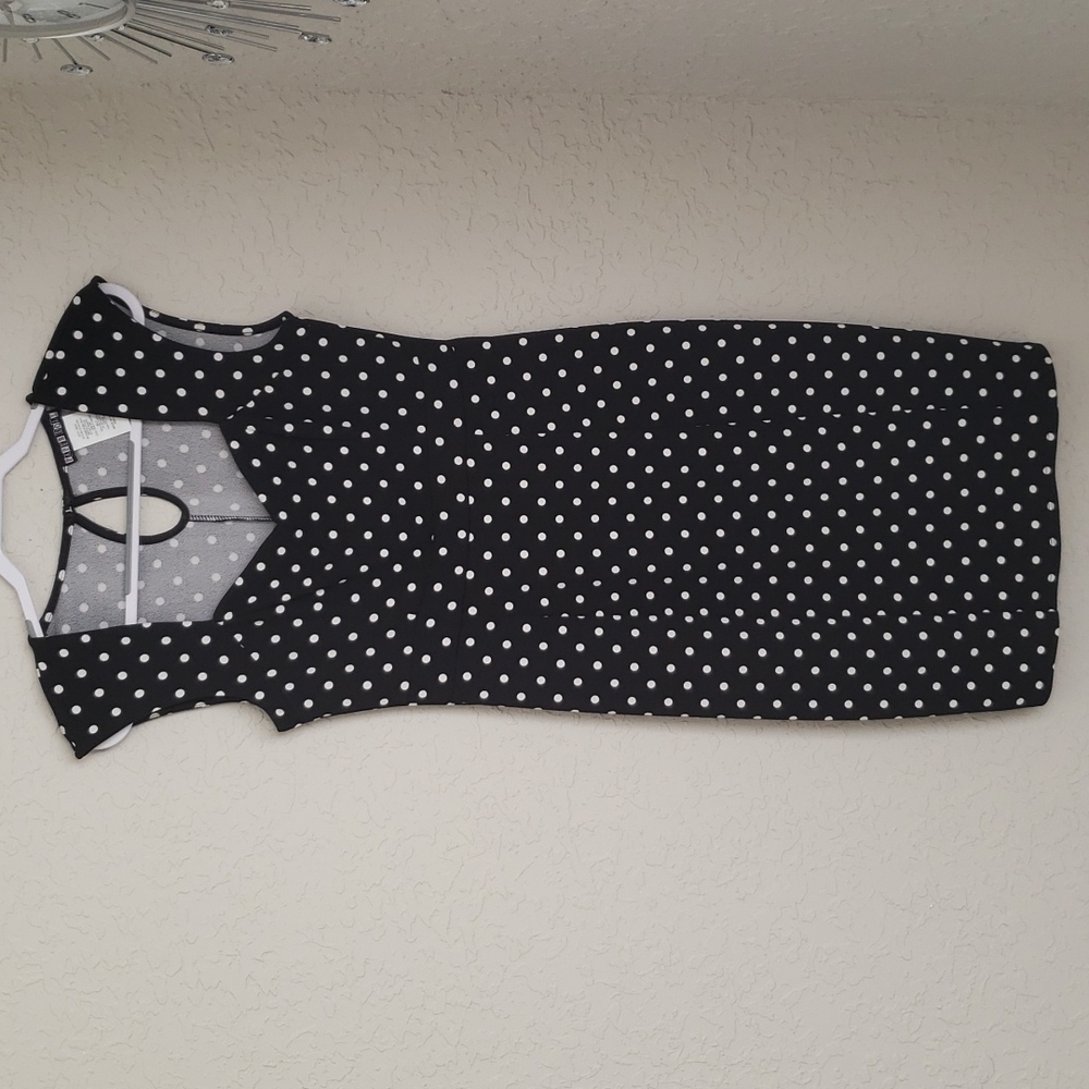 Paper Doll•Black White Polka Dot Dress